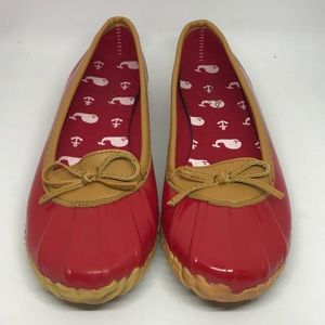 Ladies London Fog Webster red duck rain shoes size 6 Style LLF002 VGC